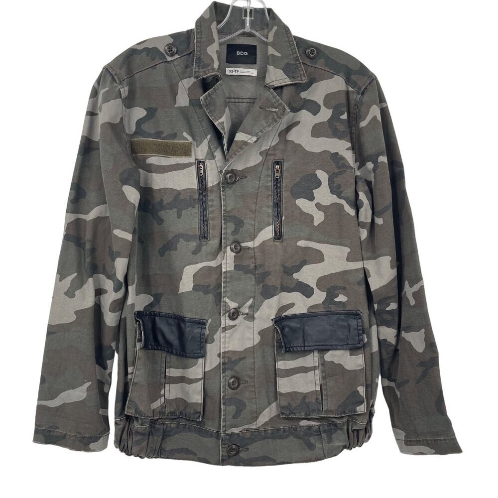 BDG Camo Jacket Women's XS Green‎ Utility Military Lightweight Long Sleeve